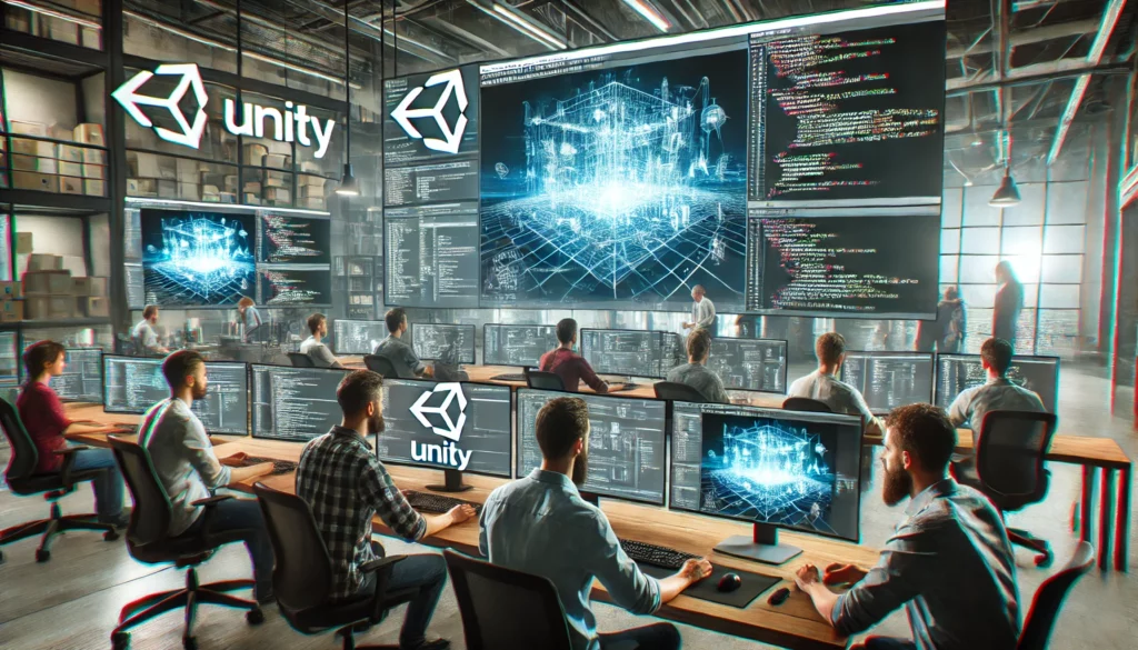 Logo o interfaz del motor de videojuegos Unity